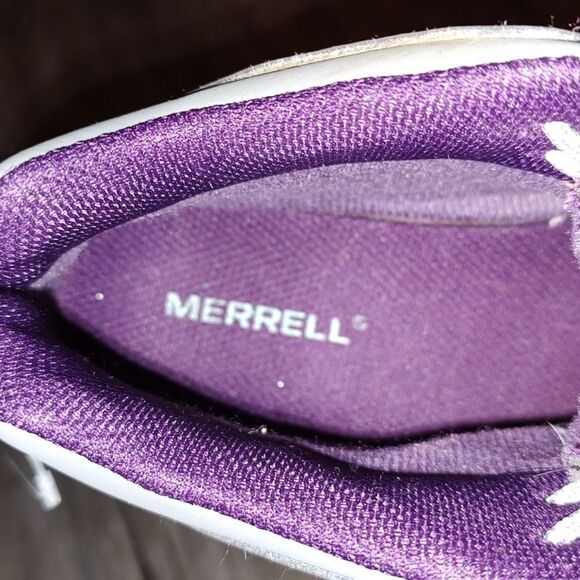 Merrell Moab 5 Mid Hiking Boots, #61726, Gray/Purple, Leather, Womens US Size 5 - Picture 6 of 7